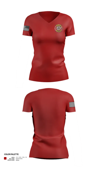 Womens Short Sleeve Vneck Shirt, Cherrydale Volunteer Fire Department, , Teamtime, Team time, sublimation, custom sports apparel, team uniforms, spirit wear, spiritwear, sports uniforms, custom shirts, team store, custom team store, fundraiser sports, apparel fundraiser
