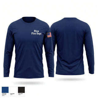 Long Sleeve Performance Shirt, Rice Fire Dept, Fire Department, Teamtime, Team time, sublimation, custom sports apparel, team uniforms, spirit wear, spiritwear, sports uniforms, custom shirts, team store, custom team store, fundraiser sports, apparel fundraiser