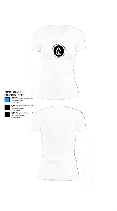 Frontline Flames 76616067 Women's Short Sleeve V-neck Shirt - 18