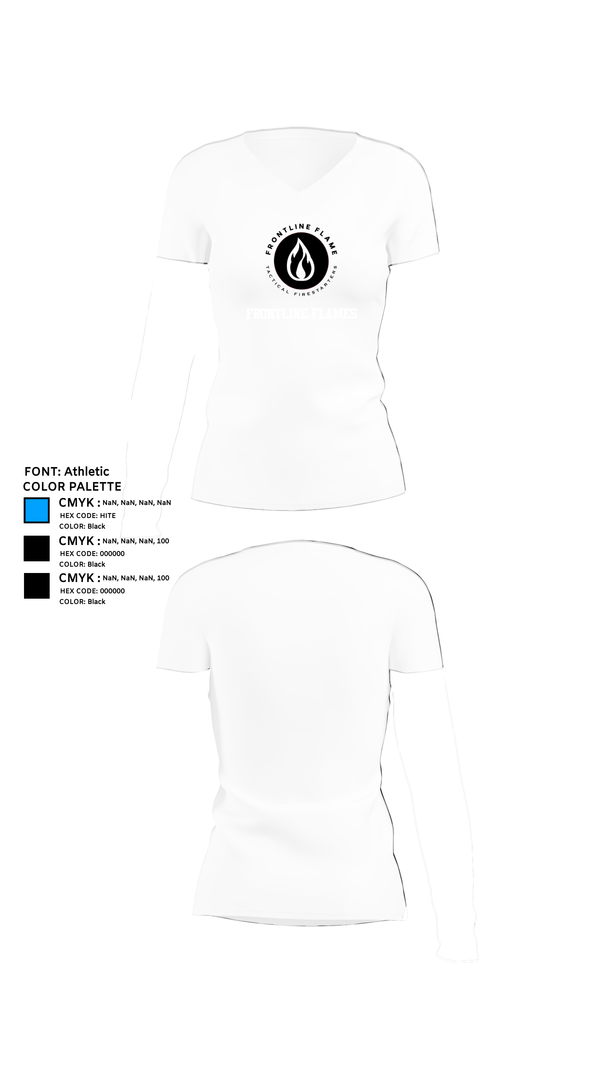 Womens Short Sleeve Vneck Shirt, Frontline Flames, , Teamtime, Team time, sublimation, custom sports apparel, team uniforms, spirit wear, spiritwear, sports uniforms, custom shirts, team store, custom team store, fundraiser sports, apparel fundraiser