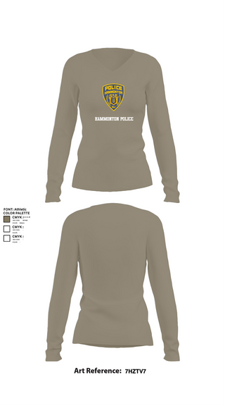 Womens Long Sleeve Vneck Shirt, Hammonton Police, , Teamtime, Team time, sublimation, custom sports apparel, team uniforms, spirit wear, spiritwear, sports uniforms, custom shirts, team store, custom team store, fundraiser sports, apparel fundraiser