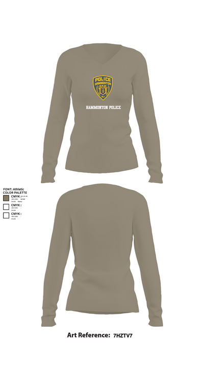 Hammonton Police 88438109 Women's Long Sleeve V-neck Shirt - 59