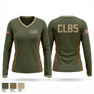 Womens Long Sleeve Vneck Shirt, CLB-5, Marines, Teamtime, Team time, sublimation, custom sports apparel, team uniforms, spirit wear, spiritwear, sports uniforms, custom shirts, team store, custom team store, fundraiser sports, apparel fundraiser