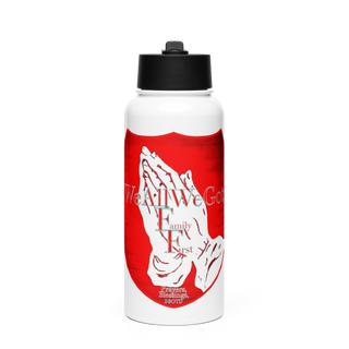 WeAllWeGot~Family First 22026589 Stainless Steel Water Bottle with a Straw Lid