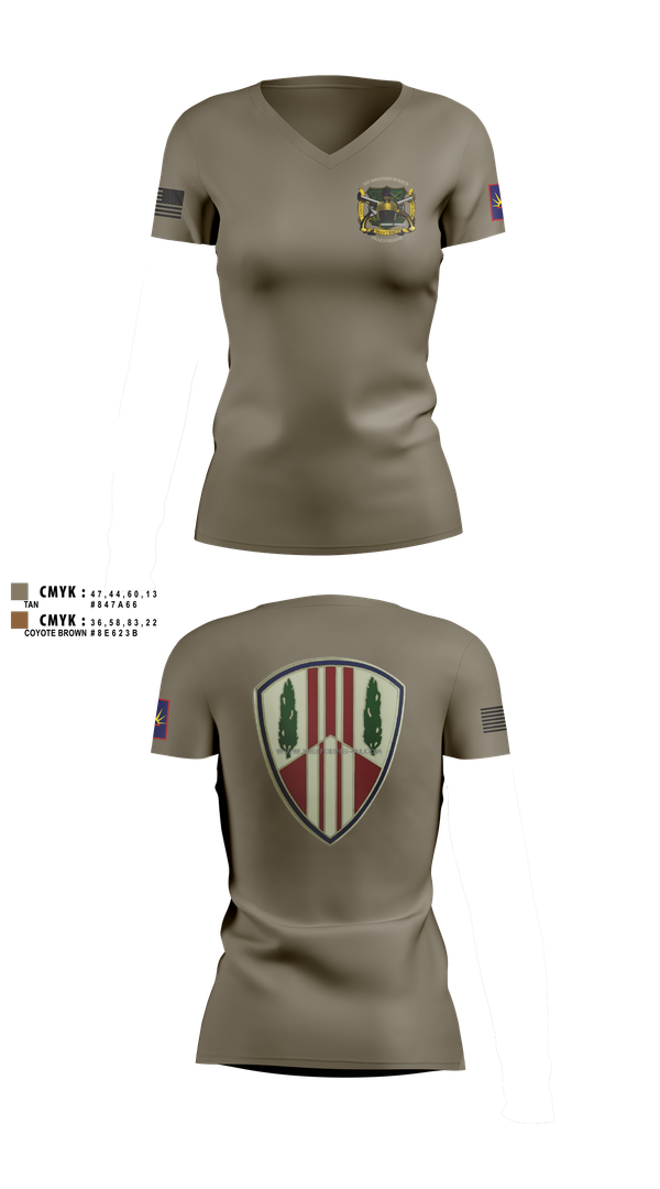 Womens Short Sleeve Vneck Shirt, 107th MP Company, , Teamtime, Team time, sublimation, custom sports apparel, team uniforms, spirit wear, spiritwear, sports uniforms, custom shirts, team store, custom team store, fundraiser sports, apparel fundraiser