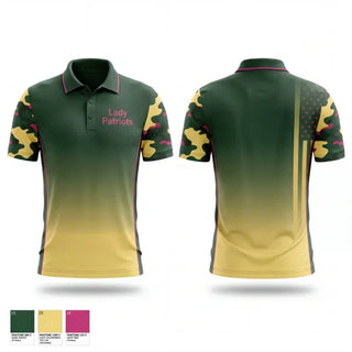 Short Sleeve Performance Polo, Lady Patriots, Wrestling, Teamtime, Team time, sublimation, custom sports apparel, team uniforms, spirit wear, spiritwear, sports uniforms, custom shirts, team store, custom team store, fundraiser sports, apparel fundraiser