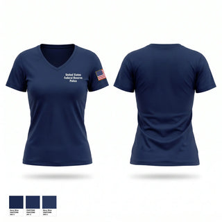 Womens Short Sleeve Vneck Shirt, United States Federal Reserve Police, Police, Teamtime, Team time, sublimation, custom sports apparel, team uniforms, spirit wear, spiritwear, sports uniforms, custom shirts, team store, custom team store, fundraiser sports, apparel fundraiser