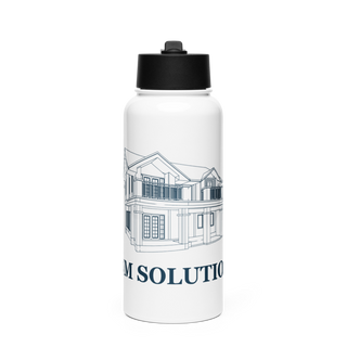 KDM Solutions 7672588 Stainless Steel Water Bottle with a Straw Lid
