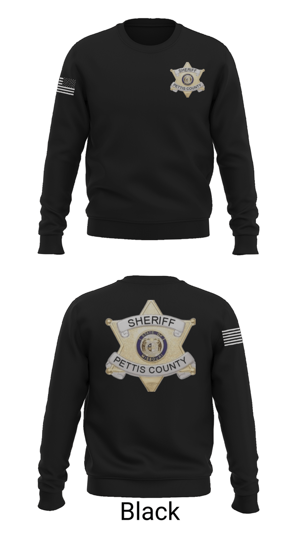 Crew Neck Sweatshirt, Pettis County Sherrifs Office, Police, Teamtime, Team time, sublimation, custom sports apparel, team uniforms, spirit wear, spiritwear, sports uniforms, custom shirts, team store, custom team store, fundraiser sports, apparel fundraiser