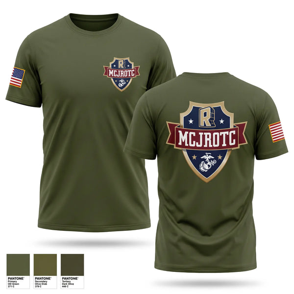 Old School Cotton Feel Shirt, Rockwall MCJROTC, Marines, Teamtime, Team time, sublimation, custom sports apparel, team uniforms, spirit wear, spiritwear, sports uniforms, custom shirts, team store, custom team store, fundraiser sports, apparel fundraiser