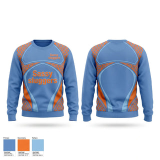 Crew Neck Sweatshirt, Sassy sluggers, Softball, Teamtime, Team time, sublimation, custom sports apparel, team uniforms, spirit wear, spiritwear, sports uniforms, custom shirts, team store, custom team store, fundraiser sports, apparel fundraiser