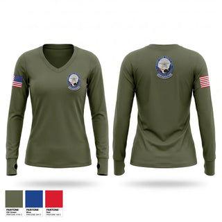 Womens Long Sleeve Vneck Shirt, Joint Task Force- 6, Marines, Teamtime, Team time, sublimation, custom sports apparel, team uniforms, spirit wear, spiritwear, sports uniforms, custom shirts, team store, custom team store, fundraiser sports, apparel fundraiser