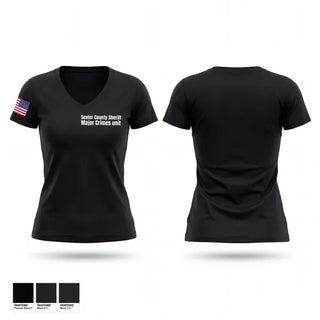 Womens Short Sleeve Vneck Shirt, Sevier County Sheriff Major Crimes unit, Police, Teamtime, Team time, sublimation, custom sports apparel, team uniforms, spirit wear, spiritwear, sports uniforms, custom shirts, team store, custom team store, fundraiser sports, apparel fundraiser