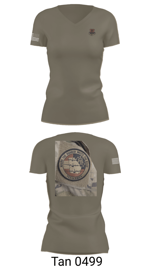 Womens Short Sleeve Vneck Shirt, 165th AMXS, Air Force, Teamtime, Team time, sublimation, custom sports apparel, team uniforms, spirit wear, spiritwear, sports uniforms, custom shirts, team store, custom team store, fundraiser sports, apparel fundraiser