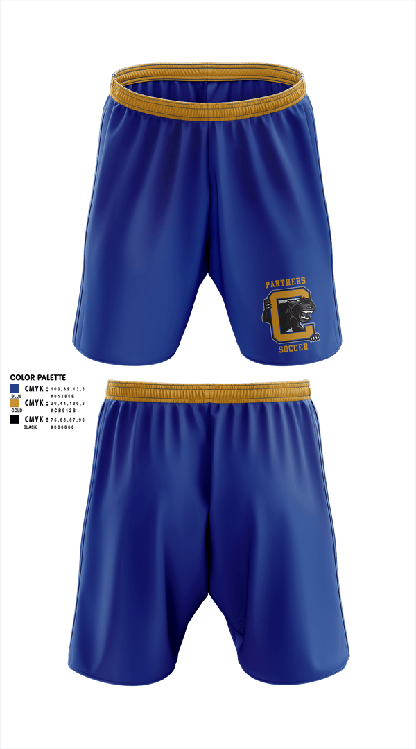 Mens Soccer Shorts, Panthers, Men's Soccer, Teamtime, Team time, sublimation, custom sports apparel, team uniforms, spirit wear, spiritwear, sports uniforms, custom shirts, team store, custom team store, fundraiser sports, apparel fundraiser