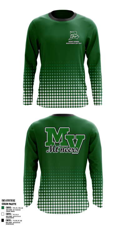 Mount Vernon Mountaineer Lady Golf Long Sleeve Performance Shirt 1