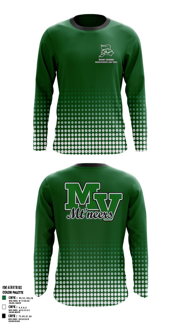 Long Sleeve Performance Shirt, Mount Vernon Lady Golf, Golf, Teamtime, Team time, sublimation, custom sports apparel, team uniforms, spirit wear, spiritwear, sports uniforms, custom shirts, team store, custom team store, fundraiser sports, apparel fundraiser