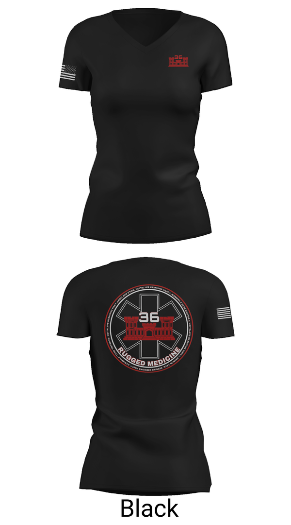Womens Short Sleeve Vneck Shirt, 36 Engineer Brigade, Army, Teamtime, Team time, sublimation, custom sports apparel, team uniforms, spirit wear, spiritwear, sports uniforms, custom shirts, team store, custom team store, fundraiser sports, apparel fundraiser