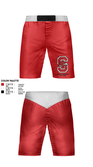 Fight Shorts, Saranac RedHawks (Saranac Wrestling Club), Wrestling, Teamtime, Team time, sublimation, custom sports apparel, team uniforms, spirit wear, spiritwear, sports uniforms, custom shirts, team store, custom team store, fundraiser sports, apparel fundraiser