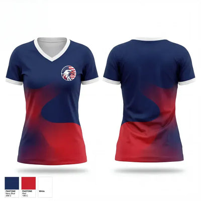 Naples Classical Eagles 17251507 Women's Short Sleeve V-neck Shirt - 1