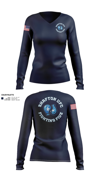 Womens Long Sleeve Vneck Shirt, Shafton VFC, Fire Department, Teamtime, Team time, sublimation, custom sports apparel, team uniforms, spirit wear, spiritwear, sports uniforms, custom shirts, team store, custom team store, fundraiser sports, apparel fundraiser