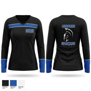 Womens Long Sleeve Vneck Shirt, Carolina Spartans, Softball, Teamtime, Team time, sublimation, custom sports apparel, team uniforms, spirit wear, spiritwear, sports uniforms, custom shirts, team store, custom team store, fundraiser sports, apparel fundraiser