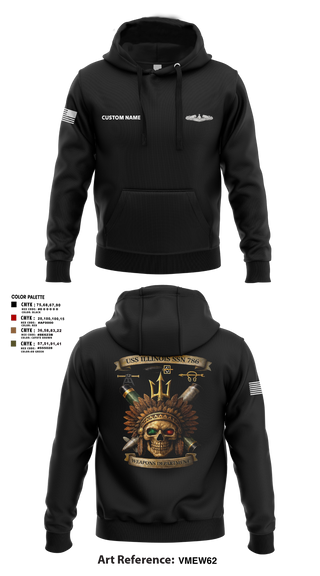 Hoodie, USS Illinois (SSN 786), , Teamtime, Team time, sublimation, custom sports apparel, team uniforms, spirit wear, spiritwear, sports uniforms, custom shirts, team store, custom team store, fundraiser sports, apparel fundraiser