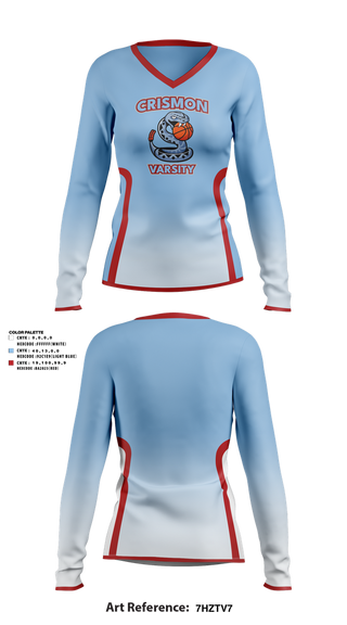 Womens Long Sleeve Vneck Shirt, Crismon Rattlers, Women's Basketball, Teamtime, Team time, sublimation, custom sports apparel, team uniforms, spirit wear, spiritwear, sports uniforms, custom shirts, team store, custom team store, fundraiser sports, apparel fundraiser