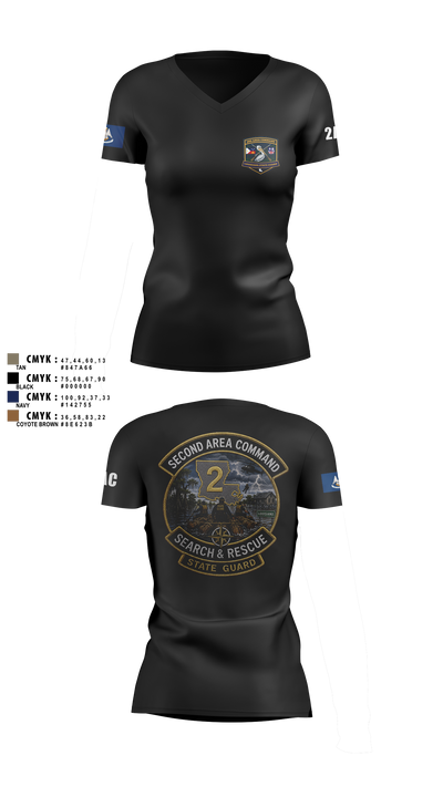 2nd area command 59908555 Women's Short Sleeve V-neck Shirt - 23