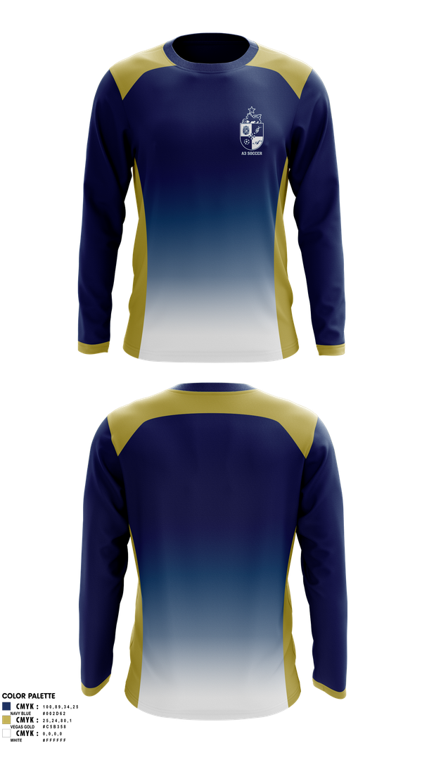 Long Sleeve Performance Shirt, A3 Soccer, Men's Soccer, Teamtime, Team time, sublimation, custom sports apparel, team uniforms, spirit wear, spiritwear, sports uniforms, custom shirts, team store, custom team store, fundraiser sports, apparel fundraiser