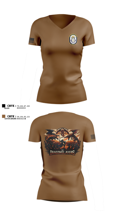 USS CAPE ST. GEORGE 53207398 Women's Short Sleeve V-neck Shirt - 2
