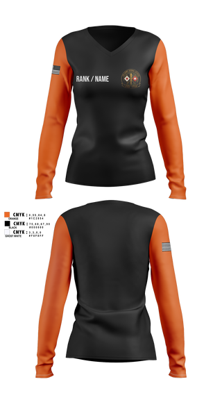 Womens Long Sleeve Vneck Shirt, 25H TTSB, Army, Teamtime, Team time, sublimation, custom sports apparel, team uniforms, spirit wear, spiritwear, sports uniforms, custom shirts, team store, custom team store, fundraiser sports, apparel fundraiser