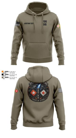 Hoodie, 206 Steel Lightning, Army, Teamtime, Team time, sublimation, custom sports apparel, team uniforms, spirit wear, spiritwear, sports uniforms, custom shirts, team store, custom team store, fundraiser sports, apparel fundraiser