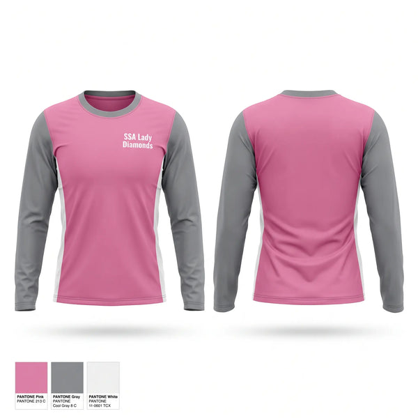 Long Sleeve Performance Shirt, SSA Lady Diamonds, Women's Basketball, Teamtime, Team time, sublimation, custom sports apparel, team uniforms, spirit wear, spiritwear, sports uniforms, custom shirts, team store, custom team store, fundraiser sports, apparel fundraiser