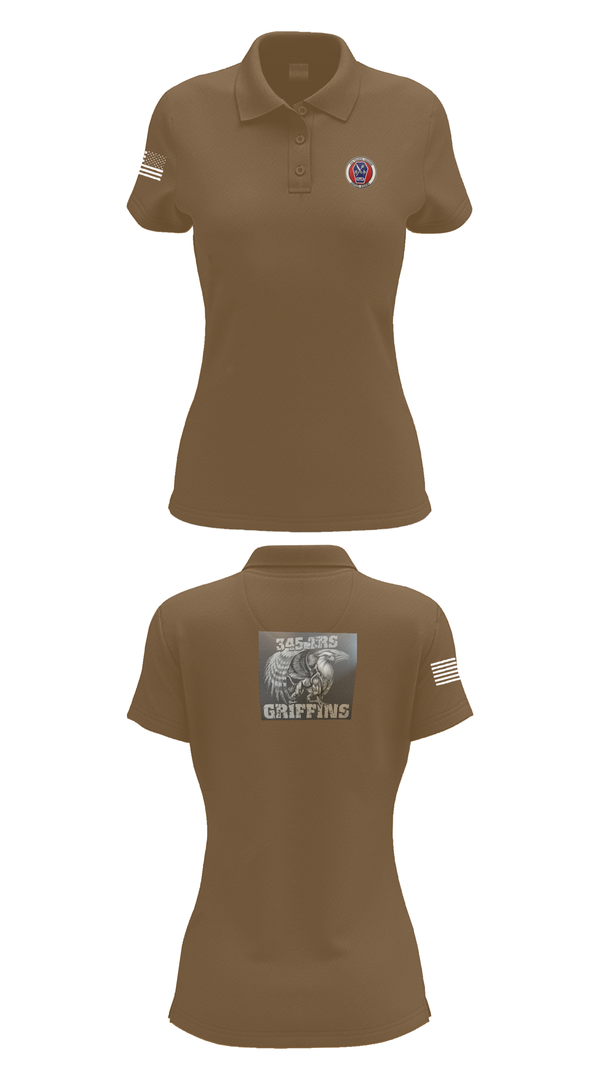 Womens Short Sleeve Performance Polo, 345th TRS, , Teamtime, Team time, sublimation, custom sports apparel, team uniforms, spirit wear, spiritwear, sports uniforms, custom shirts, team store, custom team store, fundraiser sports, apparel fundraiser