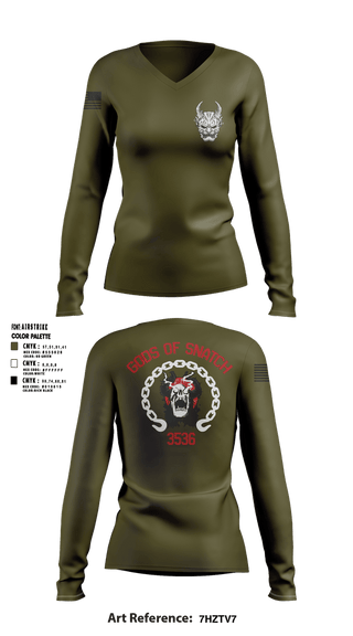 Womens Long Sleeve Vneck Shirt, Wrecker gods, Marines, Teamtime, Team time, sublimation, custom sports apparel, team uniforms, spirit wear, spiritwear, sports uniforms, custom shirts, team store, custom team store, fundraiser sports, apparel fundraiser