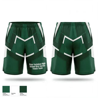 Athletic Shorts With Pockets, Cass Technical High School Girls Varsity Tennis Team, Tennis, Teamtime, Team time, sublimation, custom sports apparel, team uniforms, spirit wear, spiritwear, sports uniforms, custom shirts, team store, custom team store, fundraiser sports, apparel fundraiser