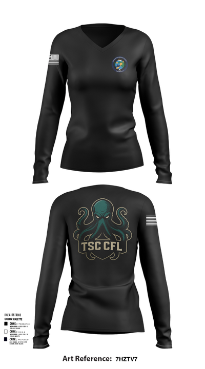 Tsc cfl 79099869 Women's Long Sleeve V-neck Shirt - 101