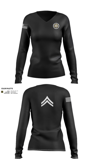 Womens Long Sleeve Vneck Shirt, Wayne County Sheriff’s Department, Police, Teamtime, Team time, sublimation, custom sports apparel, team uniforms, spirit wear, spiritwear, sports uniforms, custom shirts, team store, custom team store, fundraiser sports, apparel fundraiser