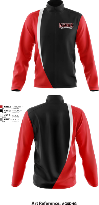 Fleece Jacket, Fallbrook girls softball, Softball, Teamtime, Team time, sublimation, custom sports apparel, team uniforms, spirit wear, spiritwear, sports uniforms, custom shirts, team store, custom team store, fundraiser sports, apparel fundraiser
