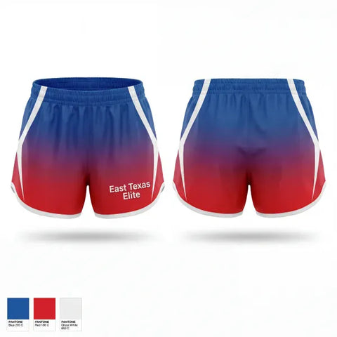 Womens Shorts, East Texas Elite, Women's Basketball, Teamtime, Team time, sublimation, custom sports apparel, team uniforms, spirit wear, spiritwear, sports uniforms, custom shirts, team store, custom team store, fundraiser sports, apparel fundraiser