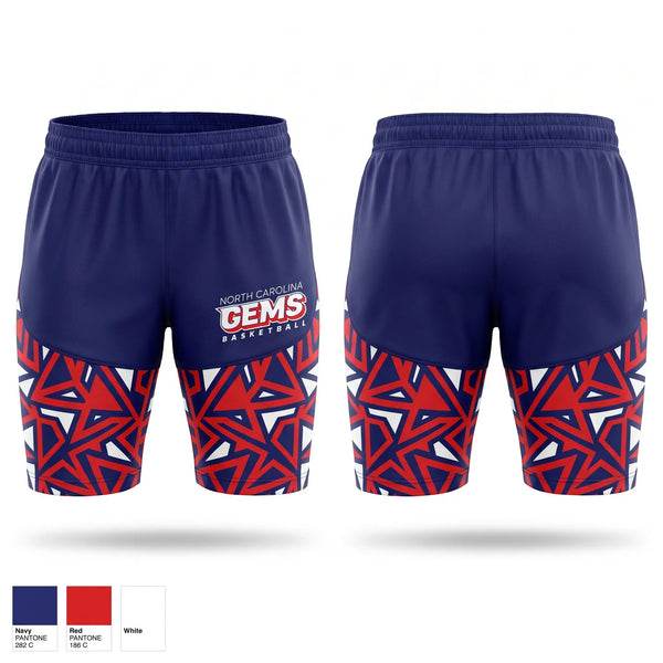 Womens Shorts, NC LADY GEMS, Women's Basketball, Teamtime, Team time, sublimation, custom sports apparel, team uniforms, spirit wear, spiritwear, sports uniforms, custom shirts, team store, custom team store, fundraiser sports, apparel fundraiser