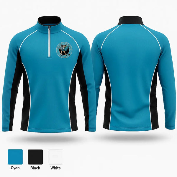 Quarter Zip Jacket, Titans, Women's Basketball, Teamtime, Team time, sublimation, custom sports apparel, team uniforms, spirit wear, spiritwear, sports uniforms, custom shirts, team store, custom team store, fundraiser sports, apparel fundraiser