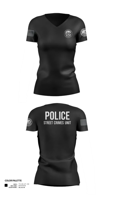 STREET CRIMES 66596550 Women's Short Sleeve V-neck Shirt - 110