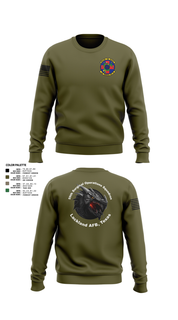 Crew Neck Sweatshirt, 59th Surgical Operations Squadron, Air Force, Teamtime, Team time, sublimation, custom sports apparel, team uniforms, spirit wear, spiritwear, sports uniforms, custom shirts, team store, custom team store, fundraiser sports, apparel fundraiser