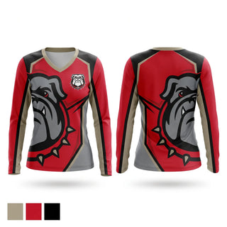 Womens Long Sleeve Vneck Shirt, Hickman County Bulldogs, , Teamtime, Team time, sublimation, custom sports apparel, team uniforms, spirit wear, spiritwear, sports uniforms, custom shirts, team store, custom team store, fundraiser sports, apparel fundraiser