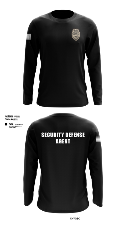 IMMUNE Security Defense Agency 11960591 Long Sleeve Performance Shirt 42