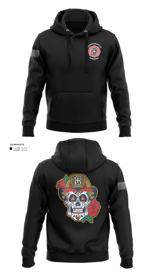 Hoodie, Carpentersville Fire Department, Fire Department, Teamtime, Team time, sublimation, custom sports apparel, team uniforms, spirit wear, spiritwear, sports uniforms, custom shirts, team store, custom team store, fundraiser sports, apparel fundraiser