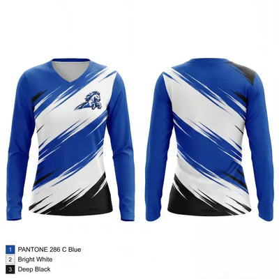 Hi-Line Mustangs 26646275 Women's Long Sleeve V-neck Shirt - 1