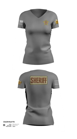 Womens Short Sleeve Vneck Shirt, Hudspeth county sheriff office, , Teamtime, Team time, sublimation, custom sports apparel, team uniforms, spirit wear, spiritwear, sports uniforms, custom shirts, team store, custom team store, fundraiser sports, apparel fundraiser